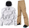 ALSOGO Herren Skianzug Winter Wasserdichte Winddichte Skifahren Outdoor Schneejacken und Hosen Snowboardjacken DLS-Khaki M