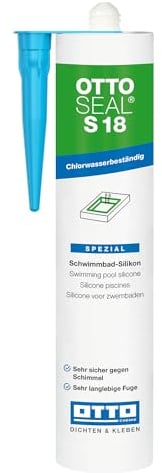 S18 Silicone de piscine 310 ml avec bec kör4u (blanc)