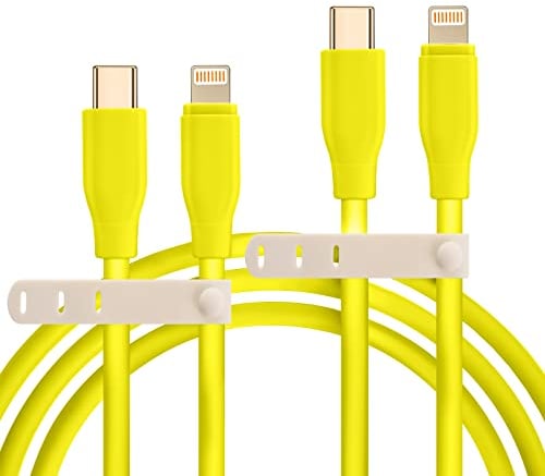 USB-C to Lightning Cable MFi Certified Fast Charging Cable for iPhone 14 14pro 14pro Max 13 13 Pro 12 11 X XS XR 8 Plus (Yellow)