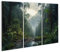 islandburner Tableau sur toile Forêt Tropicale Paysage Arbres Brouillard Belle Forêt Végétation Rivière Jungle Cadre Affiche Poster Murale Tableaux