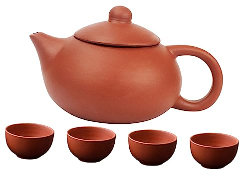 HOMSFOU 1 Satz Teekannen-Set Aus Lila Ton Tee Haustier Gongfu- Zubehör Für Die Teezeremonie Teekocher Auf Dem Herd Tee Keramik Teeservice Aus Porzellan Handbuch Reisen