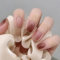 24PCS Short False Nails with Glue Stickers, Coffin Full Cover Acrylic Nails Press on Nails no Glue, Red Gradient French Fake Nails Stick on Nails for Women and Girls Nail Art
