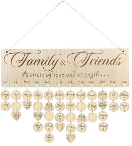 Calendrier En Bois à Faire Soi-même Famille Et Amis Rappel Anniversaire Bricolage Tenture Murale Calendrier En Bois Plaque Décoration De La Maison Cadeau D'anniversaire