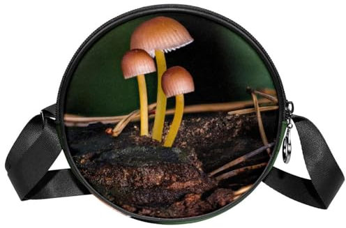 FVQL Runde Umhängetasche, runde Umhängetasche Handtasche, Pilz