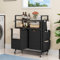 YITAHOME Industrieller Wäsche-Organizer mit 2 Regalen, 2 herausziehbaren und abnehmbaren Taschen, Schwarz, Stahlrahmen, Legierter Stahl, für Waschküche, Badezimmer, Schlafzimmer, Wohnheim