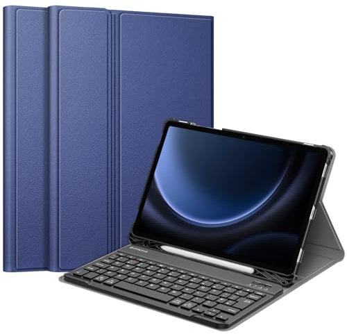 FINTIE Keyboard Case for Samsung Galaxy Tab S10 FE 2025/ S9 FE 10.9 Inch/ S9 11 Inch 2023 with S Pen Holder, Slim Stand Cover Detachable Wireless Bluetooth Keyboard, Navy