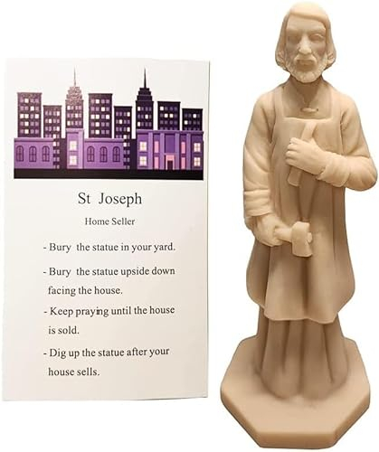 Xyphlorvita Saint Joseph Statue Joseph Figur Harz Haus Schutz Haus mit Anleitung Gebet Komplettset massiv 11,9 cm