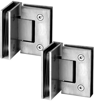 90-Grad-Glastüren, Schrank-Clips, Glasduschtüren, robust und langlebig, automatisches Schließen (2 Stück Chrom) (klassisch, weiß)