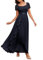 Wedtrend Cocktailkleid Lang Hochzeitskleider für Damen Abendkleider Abendkleid mit Schlitz RWT0301 Navy 2XL
