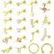 JeweBella Helix Piercings Gold Silber Piercing Ohr Chirurgenstahl für Damen Herz Stern Mond Schmetterling Schlange Knorpel Ohrringe Flatback Daith Conch Tragus Piercing