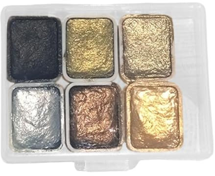 MagiDeal Palette de pigments pour ongles, 6 couleurs, pour décoration des ongles, poudre aquarelle, pigments pour débutants, Nail Art à domicile, artiste à, c