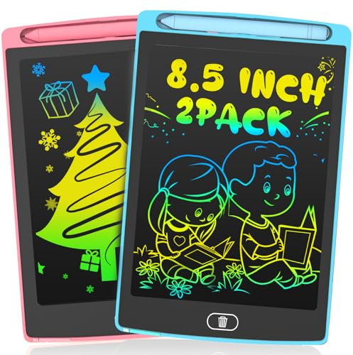2 Piezas Tableta de Escritura LCD 8,5 Pulgadas, Mágicas Tableta para Niños, Pizarra Magica Infantil Juguetes para Niños, Garabatos de Colores, Regalos para Niñas Niños de 3 A 8 Años (Rosa+Azul)