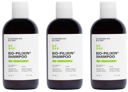 Scandinavian Biolabs Hair Shampoo für Frauen | Natürliche Formel zur Stärkung des Haares mit einer sanften Reinigung | Befeuchtet Kopfhaut & Haar, reduziert die Talgproduktion (3-Pack)