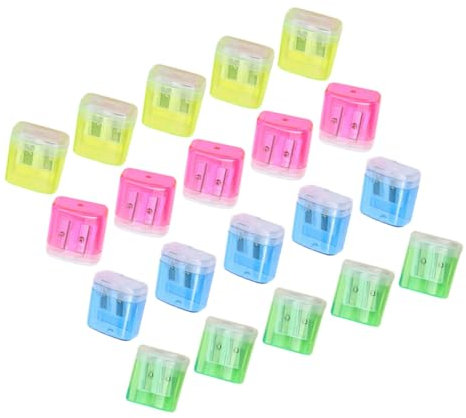 CANIGHT Handgeführte Manuelle Bleistiftspitzer 48 Stück Doppelloch-bleistiftspitzer Für Jungen Und Mädchen Leuchtende Farben Zum Anspitzen