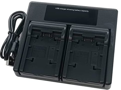 Dual USB Akku Ladegerät für Panasonic VW-VBT190 VW-VBT380 VW-VBY100E VW-VBK180 VW-VBK360 VW-BC10E VW-VBL090 HC-V110 V160 V180 V210 V250 V520 V550 V720 V750 V770 WXF990 Kamera