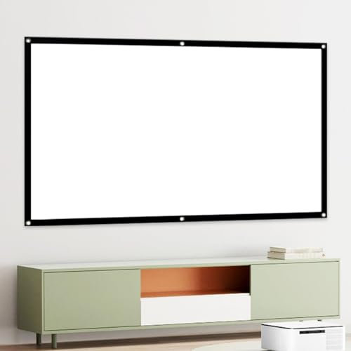 Ecran Videoprojecteur 60 À 200 Pouces, Écran De Projection 4k 16:9 HD Anti-Plis, Projecteur Portablei Pliable Écran, Double Face Anti-Plis Toile Videoprojecteur pour Home Cinéma Et Camping Fête(200inc