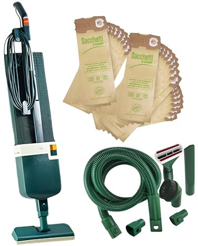 Folletto VK120 Aspirapolvere a Traino | 2 ANNI DI SACCHETTI E TUBI COMPRESI - Potente 20kPa, Silenzioso e Leggero 3,35kg | Filtro a 4 Livelli, Basso Consumo Energetico