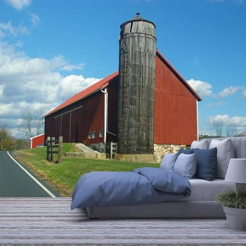 3D Paysage De Maison En Bois De Campagne Papier Peint Impression Murale Sticker Déco Murale Murales Intérieures Murale Amovible | Grand Papier Peint Auto-Adhésif, Pour Le Fond De Mur De R-842494121660