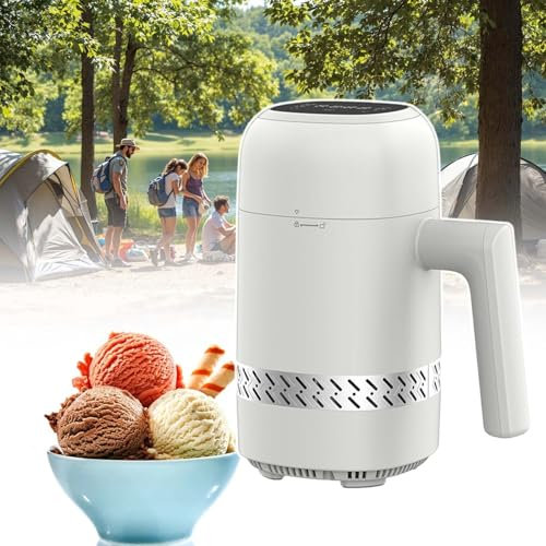 HCAUYNN SorbetièRe éLectrique à éCran Tactile LED, Petite Machine à Yaourt Glacé, YaourtièRe Au Fromage sans Pré-CongéLation 300 ML
