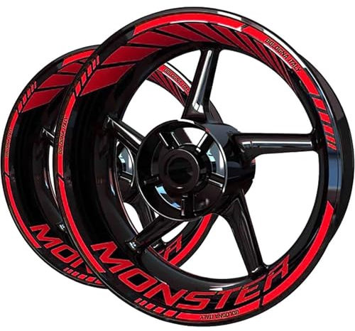 SYMWBD Adesivi per Cerchioni Strisce Adesive per Cerchi Moto per Ducati Monster 1200s 400 1200 S, Resistenti alla Pioggia, per Cerchi Ruota Adesivo per mozzo Ruota(Colore 3)