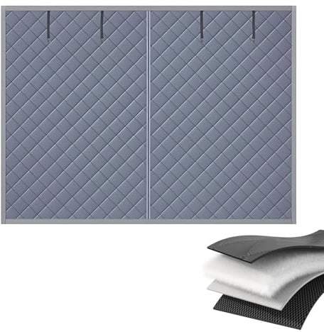 Kit D'isolation pour Porte de Garage - Rideau de Porte Magnétique À Isolation Thermique - Résistant Au Froid et À L'Eau, Coupe-Vent, Couverture D'd'Écran pour Garage en Hiver(Gray,244x210cm)