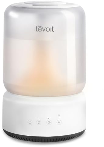 Levoit Luftbefeuchter für Schlafzimmer, 21 dB leise, 4,2 L/42H Laufzeit | leicht zu reinigen, Top-Fill humidifier für große Räume, Kaltnebel für Babys & Pflanzen, Nachtlicht, Aroma Diffusor, Mattweiß