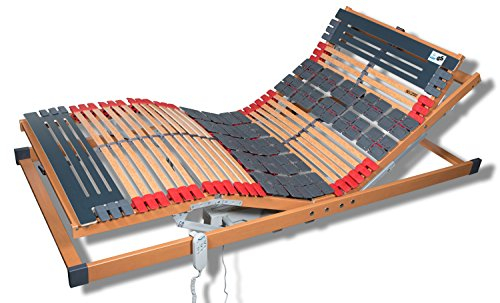 FMP Matratzenmanufaktur 7 Zonen Teller Lattenrost Rhodos EL Komfort - Kopf- und Fußteil elektrisch verstellbar 2 Tellerzonen Lattenroste 90x190 cm