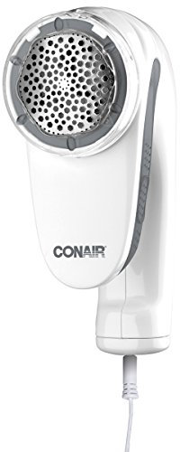 Conair Cordless & Corded Fabric Defuzzer - Lint Remover - White Plastic & Rubber - Manual Operation
