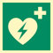 LEMAX® Rettungszeichen, Automatisierter Externer Defibrillator E010 DIN EN ISO 7010 Alu glatt, langnachleuchtend grün/weiß/Randfarbe: weiß 200x200mm