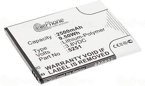 cellePhone Akku Li-Polymer kompatibel mit Wiko Pulp 3G 4G - Rainbow Jam 4G - Tommy 4G - Robby (Ersatz für 5251)