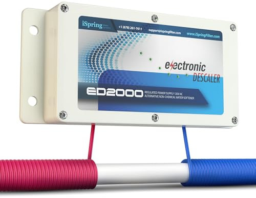 iSpring ED2000 Acondicionador electrónico del descalcificador de toda la casa, suavizante alternativo del agua