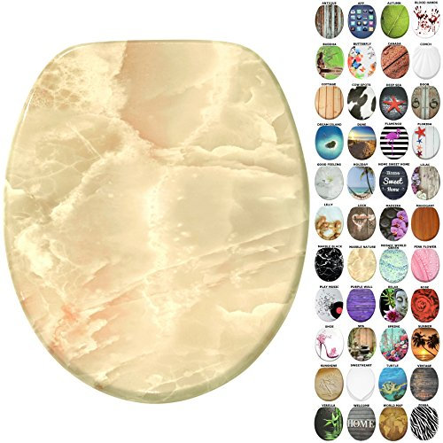 Sanilo Toilet Seat, Great Range of Colorful Toilet Seats, Stable Hinges, Easy to Mount (Marble Nature)