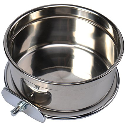 Stainless Steel Food Water Bowl For Pet Bird Crates Cages Coop Dog Cat Parrot Bird Rabbit Pet (Medium:12cm*5.5cm,4.72 * 2.16inch)