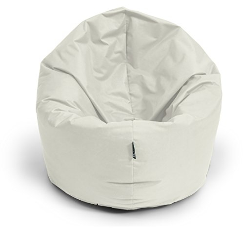 BuBiBag Sitzsack M - XXL 2-in-1 Funktionen mit Füllung Sitzkissen Bodenkissen Kissen Sessel BeanBag (70cm Durchmesser, beige)