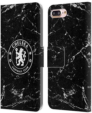 Head Case Designs Officially Licensed Chelsea Football Club Black Marble Crest Leather Flip Case Compatible With Apple iPhone 7 Plus/iPhone 8 Plus