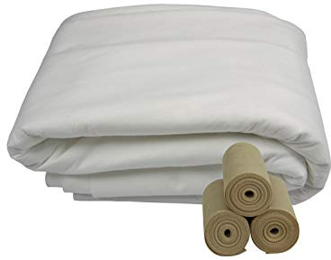 BioHelfer© Wintervlies für Pflanzen, 1m x 5m, 120g/m², inkl. 3 Bänder, Frostschutz, Kälteschutz, Pflanzenschutz, weiß