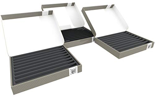 Feldherr Storage Box FSLB040 for model railway locomotives, wagons and vehicles - 9 slots for N gauge vertical, Amount:3 pcs.