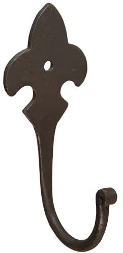 S & S international Fleur de LYS Handgeschmiedeter Haken, Wachs, Schwarz