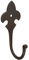 S & S international Fleur de LYS Handgeschmiedeter Haken, Wachs, Schwarz