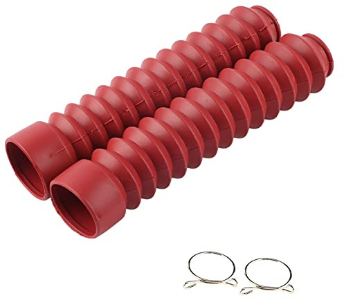 Motorrad Gabel Cover Abdeckung Motorrad Gamaschen Stiefel Gamasche Yctze Gabelabdeckung 205x42mm Motorrad Vorderradgabel Abdeckung Gamaschen Alligatoren Stiefel Stoßdämpfung Staubabdeckung (rot)