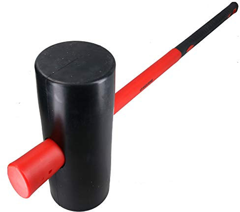 6kg Rubber Paving Maul for Slabs Flagstones Kerbs Laying Fibreglass Handle