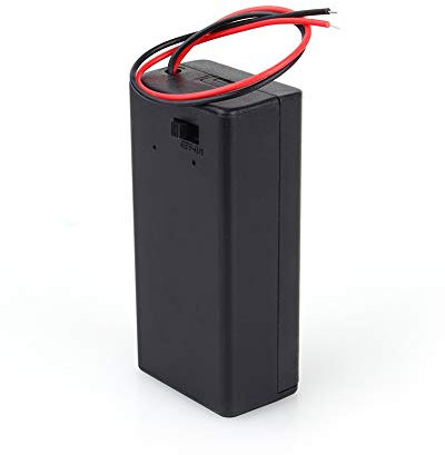 9V Battery Holder, 9 Volt Battery Holder Case with ON/OFF Switch, 9v Battery Case Black Plastic Storage Case Holder Clip Type