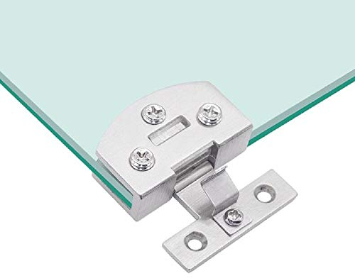 1 paire de charnière de porte en verre armoire vitrine armoire à vin clip charnière de porte pièces de rechange, convient pour verre épais de 5-8mm (argent)
