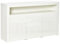 HOMCOM Sideboard Hochglanz Vorratsschrank Küchenschrank mit LED-Licht für Eingang Essbereich Wohnzimmer Material MDF und Spanplatte Weiß 155 x 40 x 92 cm