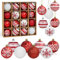 Bolas de Navidad Rojo Blanco, Bolas de Navidad Grandes 6cm, Adornos árbol de Navidad 16PCS, Navidad Esferas de Plastico, Pintado Bolas Adornos, Decoraciones para Festivales