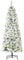 HOMCOM 6FT Prelit Artificial Snow Flocked Christmas Tree with Warm White LED Light, Holiday Home Xmas Decoration, Green White