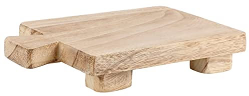 TBEONE Wood Pedestal Riser Stand for Bottles Plant Makeup Tissues Candles Wooden Soap Holder Wood Tray for Bathroom Home Kitchen