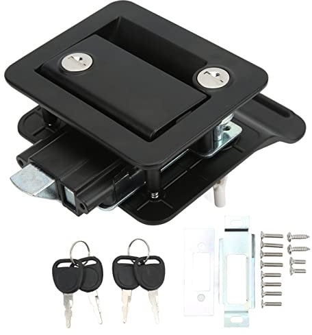 EBTOOLS RV-Eingangstürschloss Riegelschloss Eingebauter Riegel aus Aluminiumlegierung für Wohnmobil, Reiseanhänger, Wohnmobil, Wohnmobil, Wohnmobil(Schwarz)