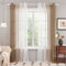Deconovo Durchsichtige Vorhänge Voile Gardinen mit Ösen, 225x140 cm(HöhexBreite), Braun, 2er Set