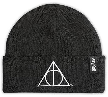 Harry Potter Deathly Hallows - Berretto ricamato per adulti, colore: Nero, Nero
